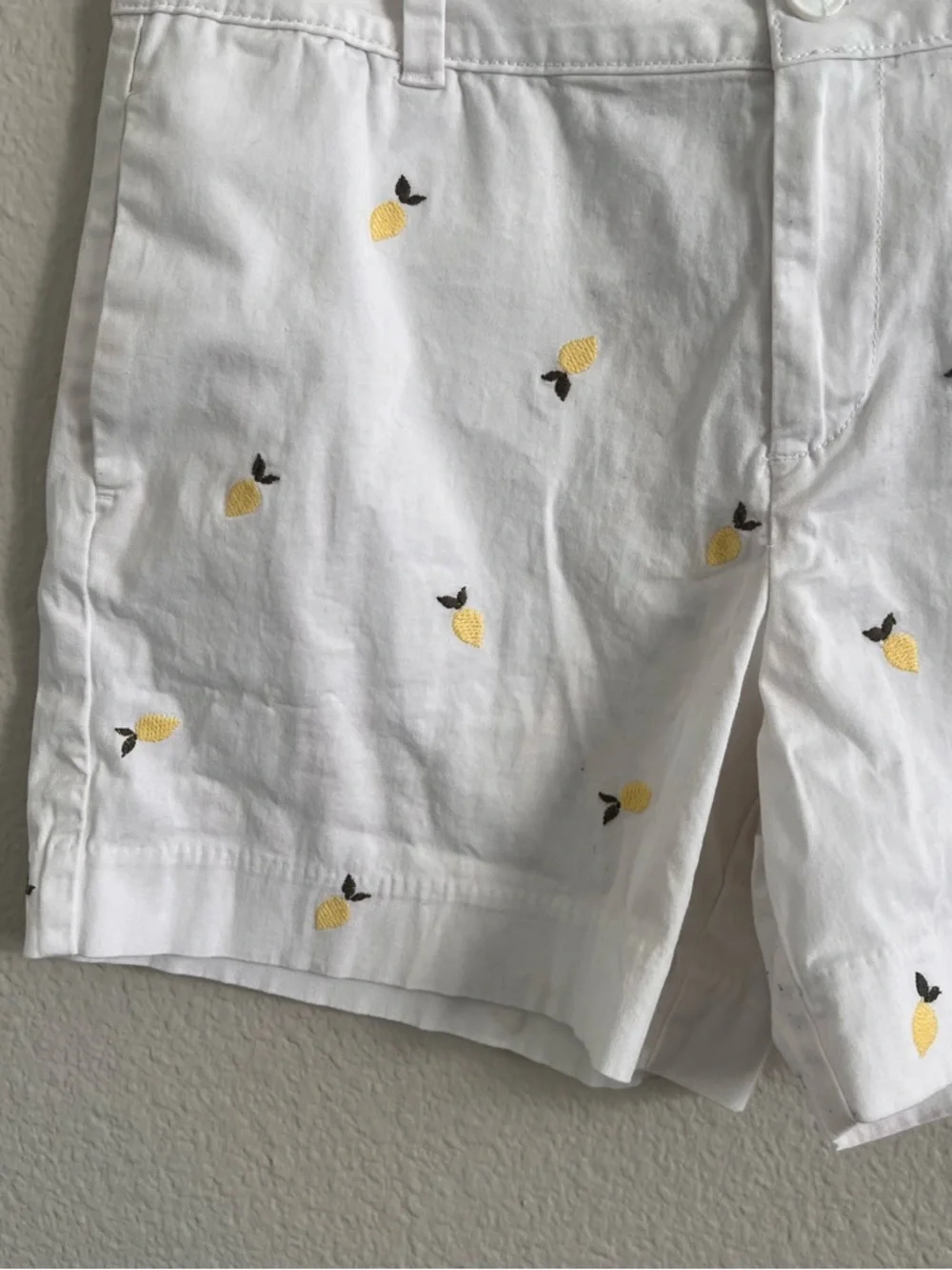 White Embroidered Lemon Women’s Shorts
